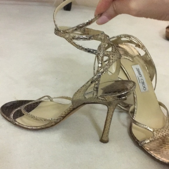 Jimmy Choo Metalic Snake Embossed Stilettos - Picture 3 of 8